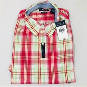 NWT Chaps Easy Care Short Sleeve Button Down Shirt